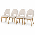Esszimmerstühle 4er-Set mit Holzbeinen in Beige