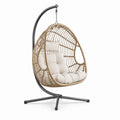 Hängesessel aus PE-Rattan mit Stahlrahmen Beige
