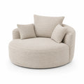 Rundes Sofa mit Cordbezug, Beige