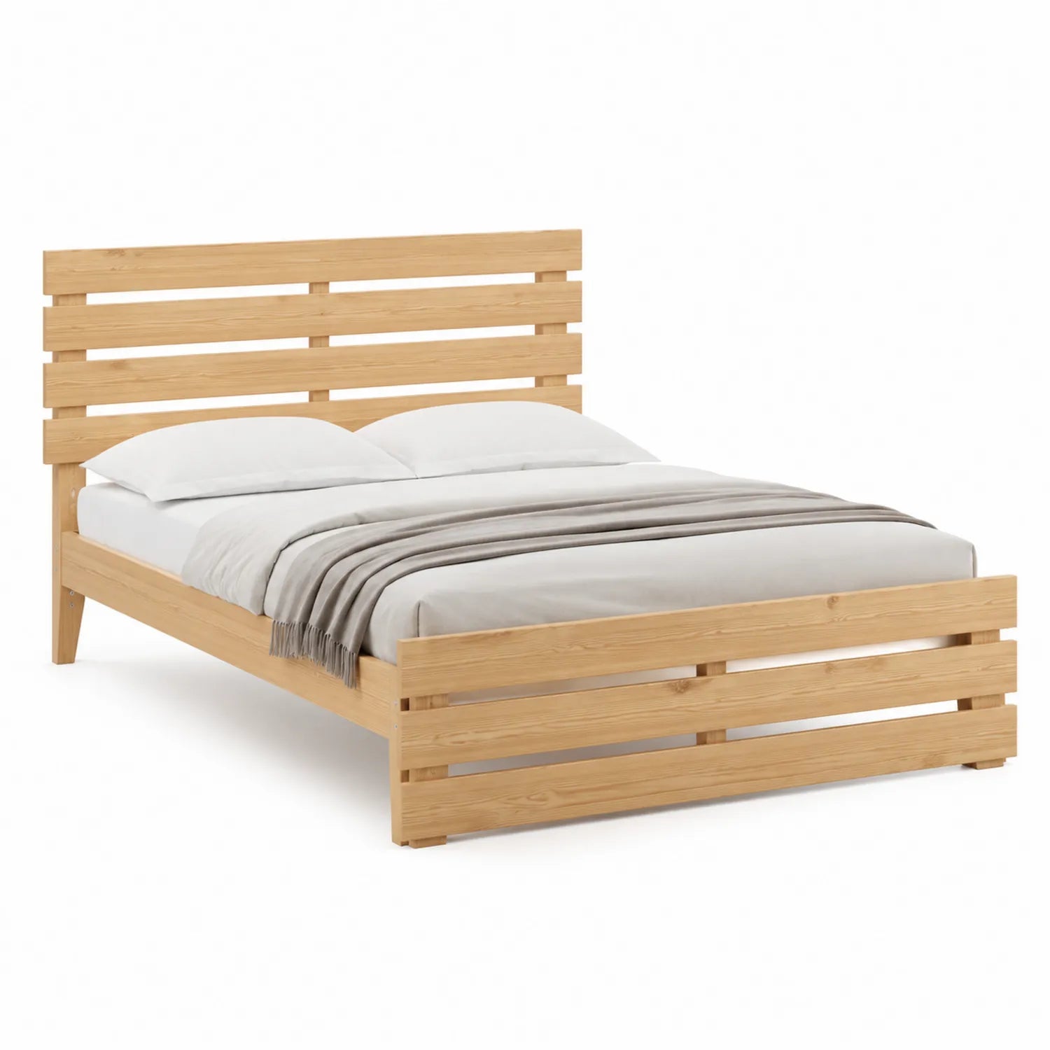 Holzbett 200x160 cm Hellbraun mit Lattenrost