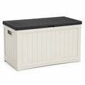Kunststoff Garten Aufbewahrungsbox 120x60x55 cm Schwarz/Weiß