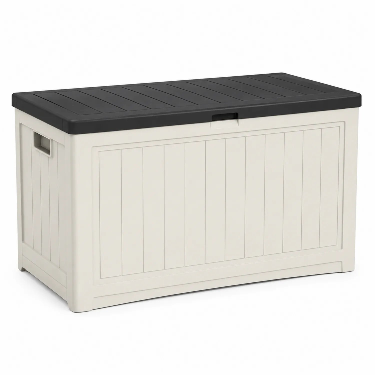 Kunststoff Garten Aufbewahrungsbox 120x60x55 cm Schwarz/Weiß