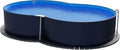 Stahlwandpool Achtform 470x300x120 cm, Anthrazit, mit blauer Folie und Einhängesystem