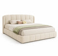 Polsterbett aus Stoff Beige 200x180cm