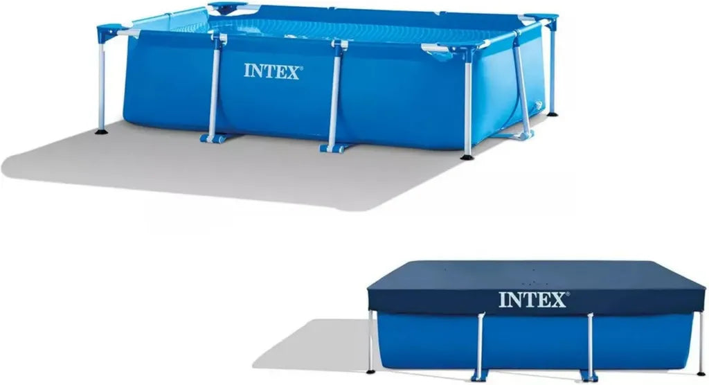 Intex Rechteck-Pool-Set mit Abdeckung | 300 x 200 x 75 cm | Perfekt für Familienspaß