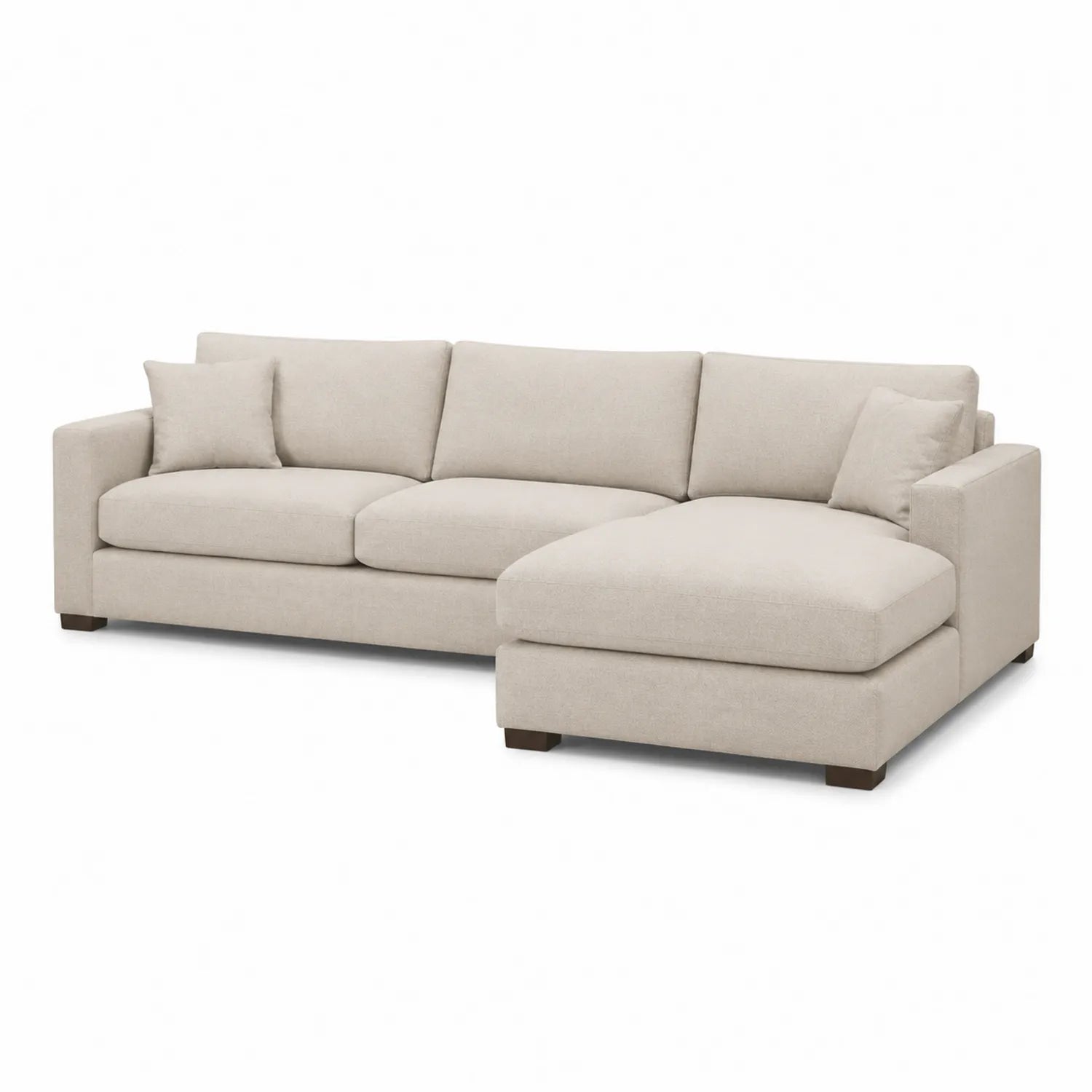 Ecksofa Stoff Beige mit Ottoman