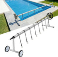 YRHome Pool-Aufrollsystem für Solarplanen und Abdeckungen, Mobil, 3-5,7m, mit Bändern und Rollen