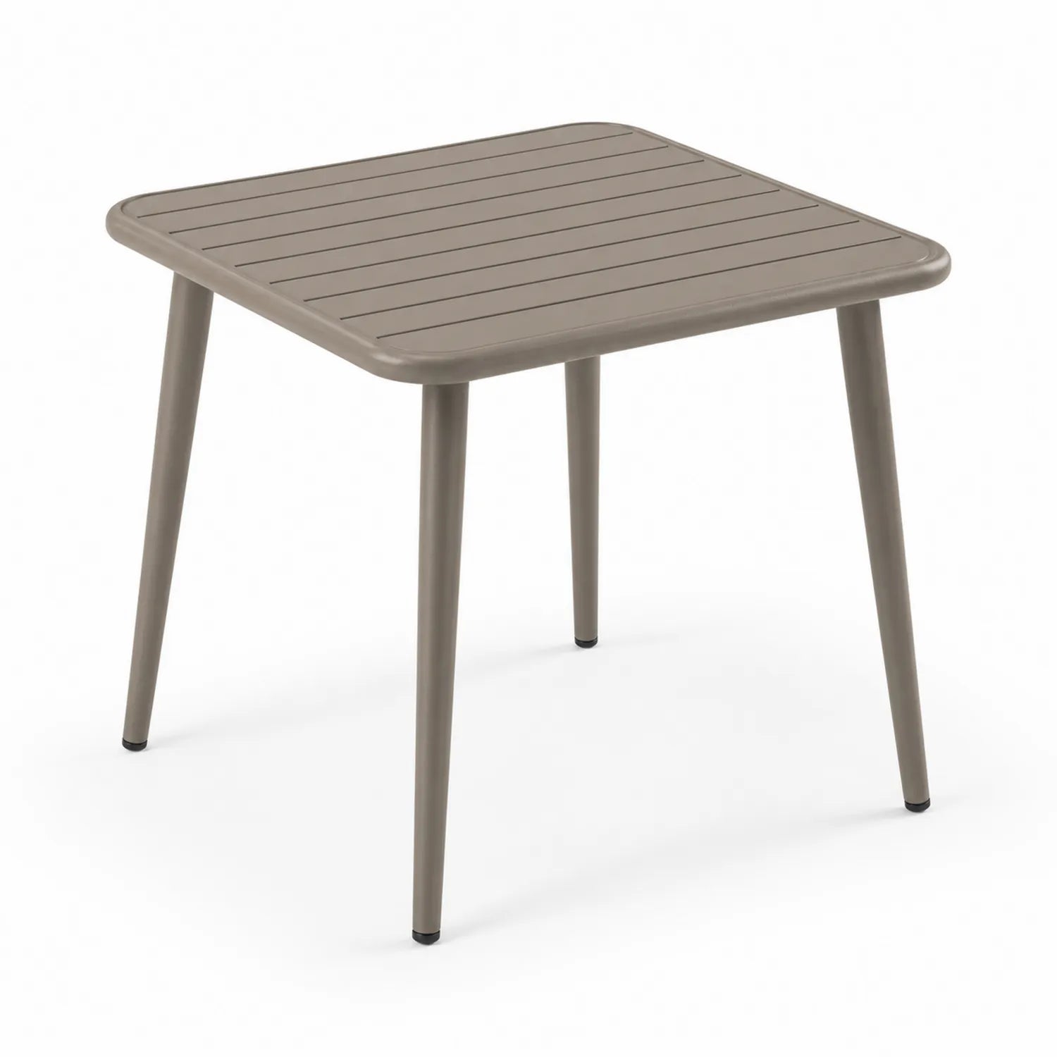 Quadratischer Outdoor-Esstisch 70x70 cm Aluminium Braun