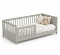 Kinderbett Holz Grau 160x80 cm mit Schutzgitter