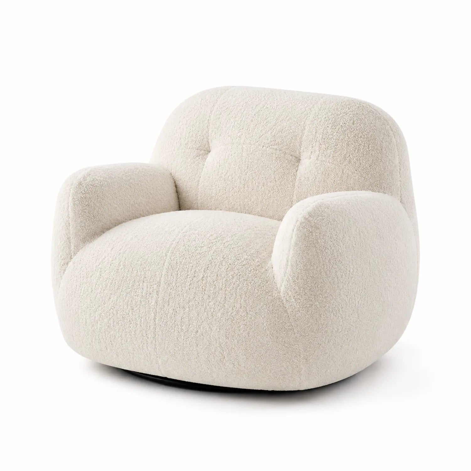 Drehbarer Bouclé-Sessel Beige