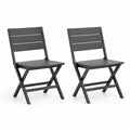 2er-Set Klappstühle aus Metall Schwarz