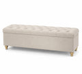 Polsterbank Leinen mit Stauraum Beige