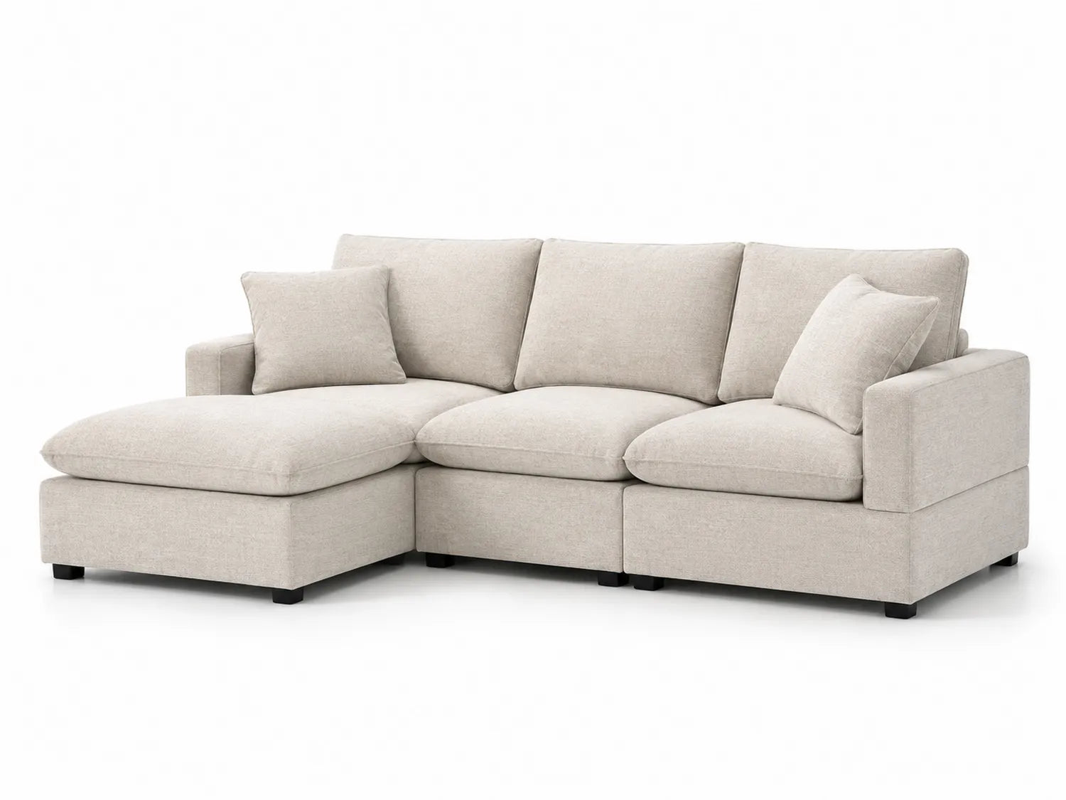 Ecksofa aus Stoff Beige 250cm