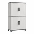 Kunststoffschrank mit 4 Türen Weiß/Grau 180x80x44cm