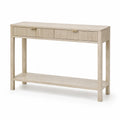 Konsolentisch aus Kiefernholz mit 2 Schubladen, Beige