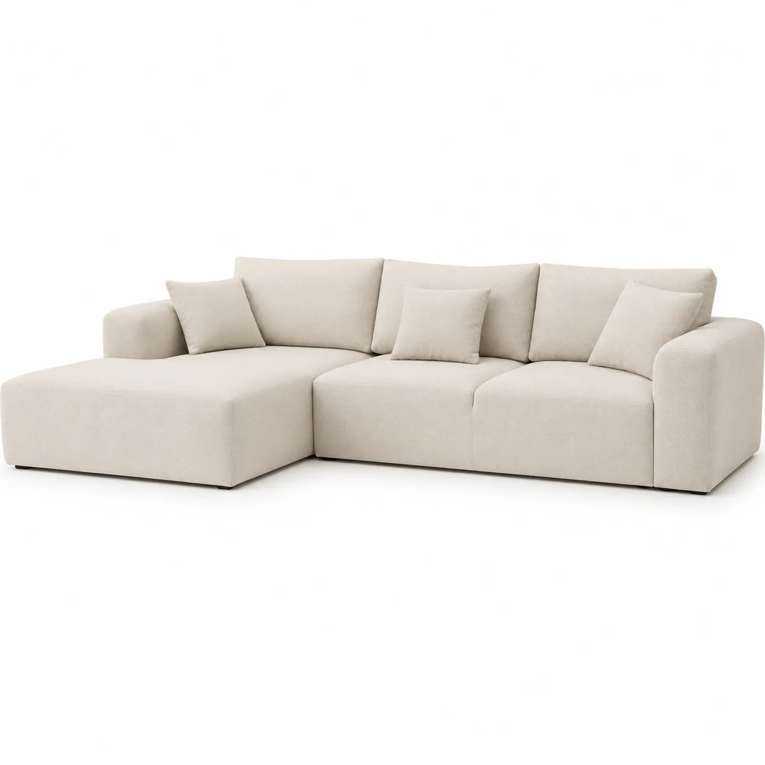 Ecksofa L-Form 280x170 cm Stoff Beige