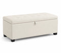 Polsterbank mit Stauraum, Leinen Beige, 100x40x45cm