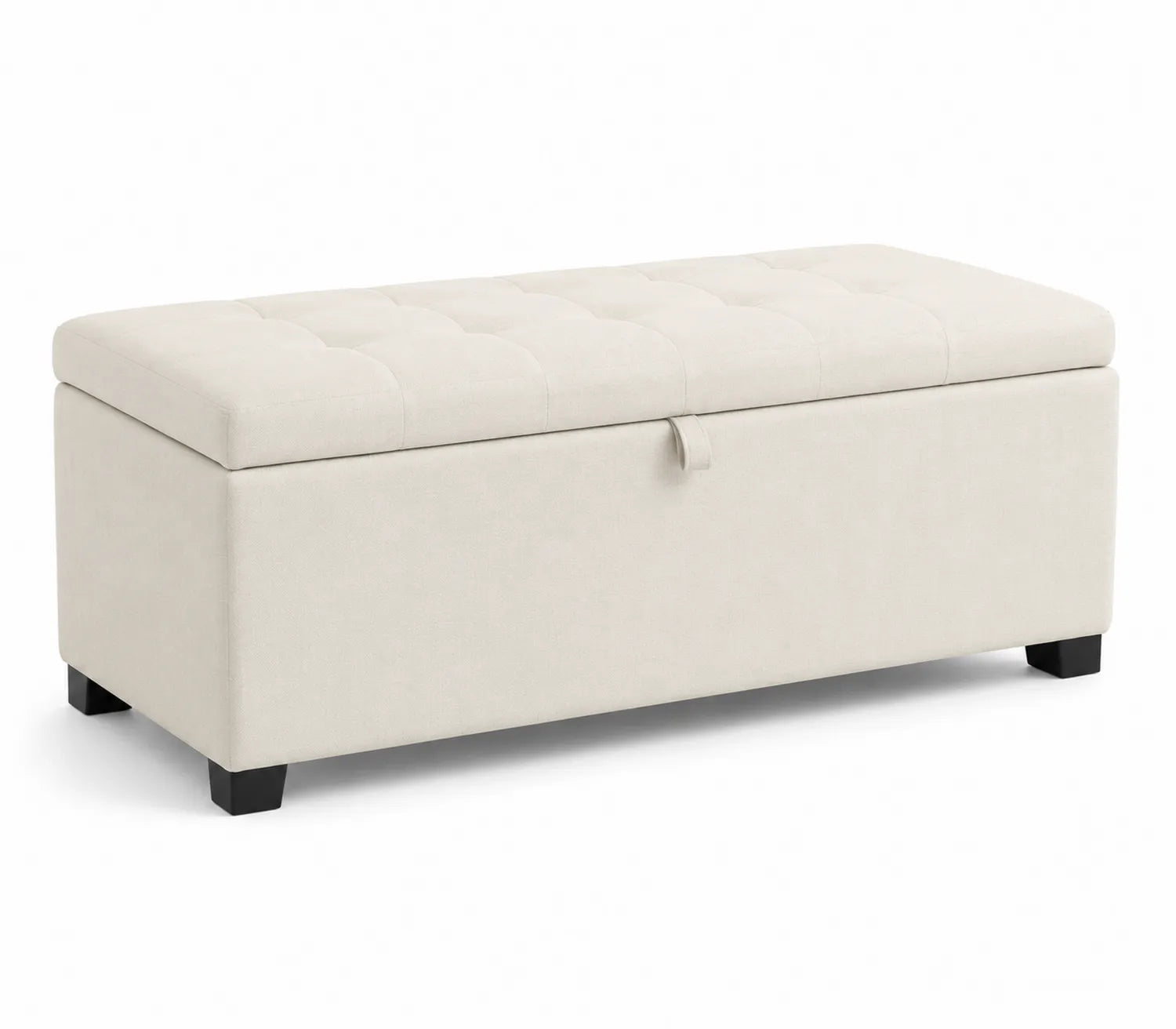 Polsterbank mit Stauraum, Leinen Beige, 100x40x45cm