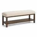 Polsterbank Massivholz Polyester Beige 120cm