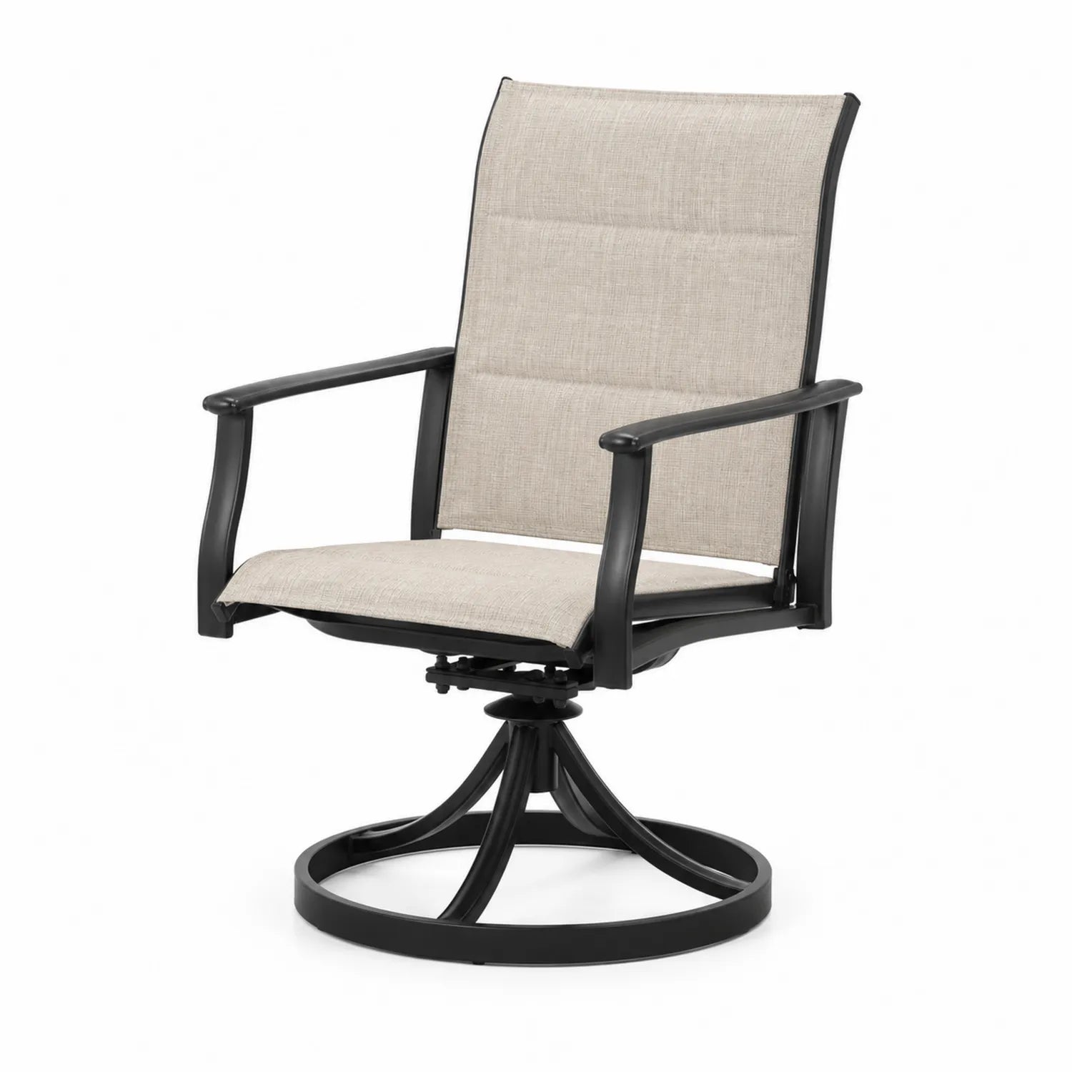 Aluminium Drehstuhl mit Textilene Bezug Beige