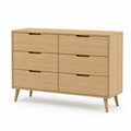 Kommode mit 6 Schubladen Eichenholz 120x40x75cm