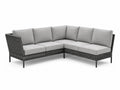 Outdoor-Ecksofa mit Rattanrahmen, Grau