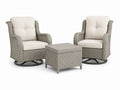 Rattan Gartenmöbel-Set 2 Sessel mit Tisch Hellgrau/Beige