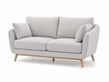 Zweisitzer Sofa Stoff Hellgrau mit Holzbeinen