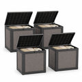 Kunststoff-Aufbewahrungsboxen Set Braun/Grau 57x44x55 cm