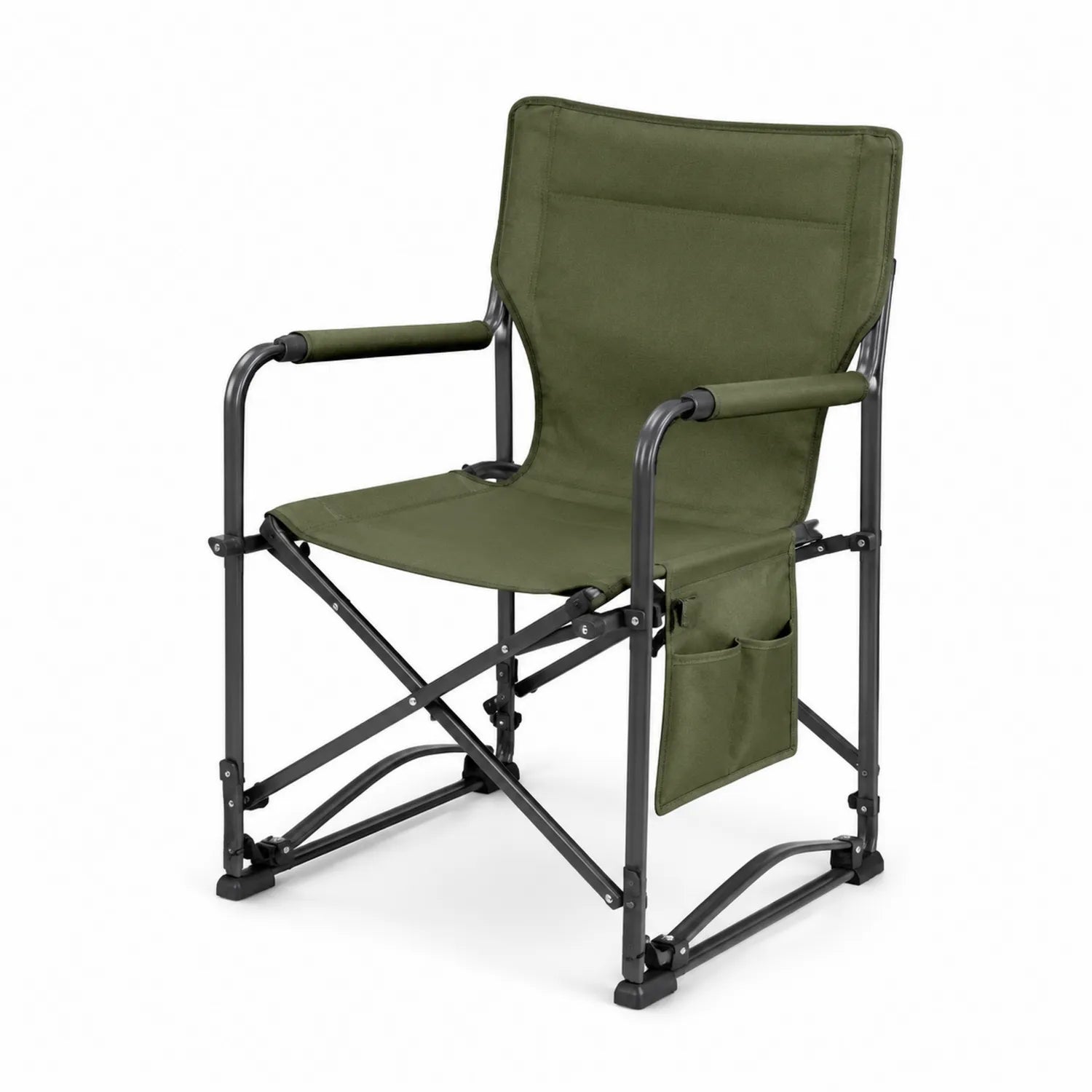 Outdoor-Klappstuhl Olivgrün Stahlrahmen
