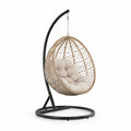 Rattan Hängesessel mit Kissen Beige