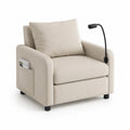 Lesesessel mit Leseleuchte und Aufbewahrungstasche Polyester Beige