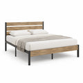 Metallbett mit MDF-Eichenfurnier Kopf- und Fußteil 200x160 cm
