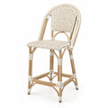 Rattanstuhl aus Aluminium Beige/Weiß
