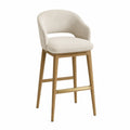 Barhocker aus Eschenholz und Polyester Beige 105cm