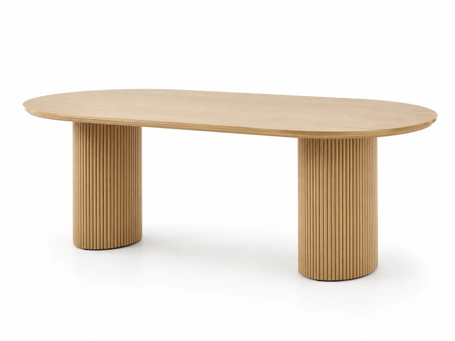 Ovaler Esstisch Holzfurnier 180x90 cm Natur