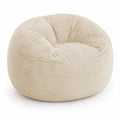 Runder Kord-Sitzsack aus Polyester 85 cm Beige