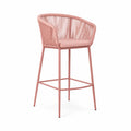 Barhocker Metall Polypropylenseil Rosa