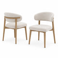 Esszimmerstuhl-Set aus Eichenholz und Polyester in Beige