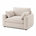 Beiges Sofa aus Cord mit Kissen 110 cm