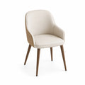 Esszimmerstuhl aus Holz und PU-Leder Beige