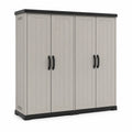Kunststoffschrank mit 4 Türen Beige/Schwarz 182x180x45 cm