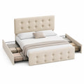 Polsterbett mit Stauraum 200x160 cm Beige