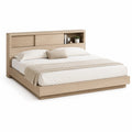 Holzbett mit Kopfteilregal 200x180 cm Natur