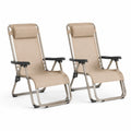 2-tlg. Klappstuhl-Set Aluminium Textilene Beige